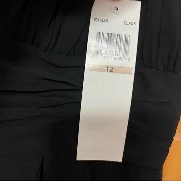 Donna Morgan Black Silk Dress Size 12 NWT - Picture 5 of 9